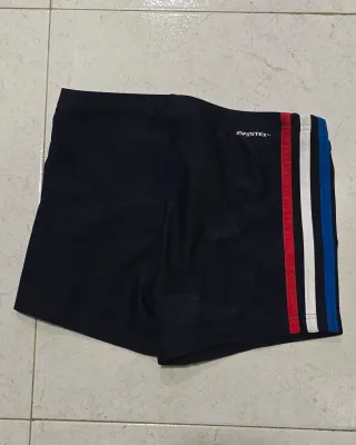 Bañador bóxer Adidas negro con rayas de colores