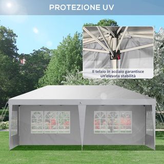 Gazebo 6x3 m Pop Up Regolabile in Altezza, Gazebo