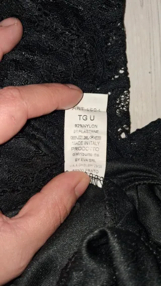 Body in pizzo nero manica lunga