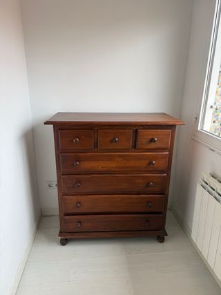 Cómoda de madera con 6 cajones