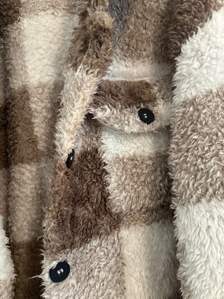 Giacca Teddy Quadri Beige/Marrone L