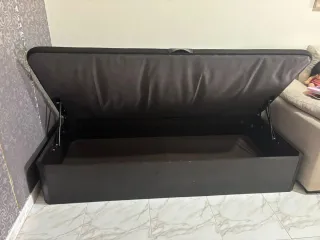 Sommier Cama Solteiro Preto/Castanho