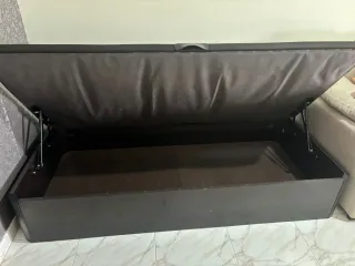 Sommier Cama Solteiro Preto/Castanho