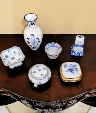 Set 6 Pezzi Ceramica Decorata Blu