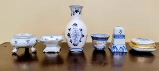 Set 6 Pezzi Ceramica Decorata Blu