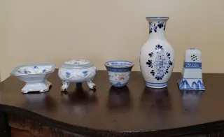 Set 6 Pezzi Ceramica Decorata Blu