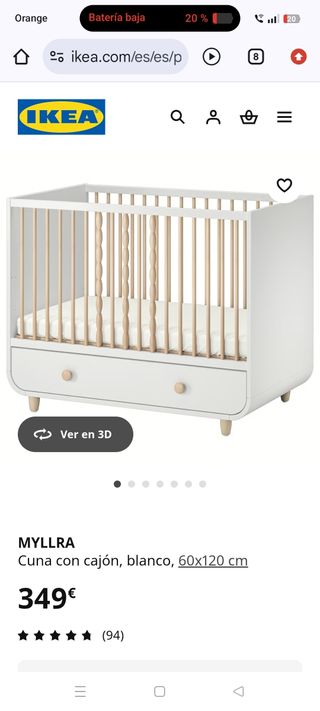 Cuna Ikea y colchón visco Maxcolchon