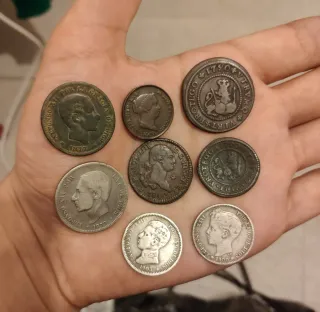 Lote de 8 Monedas Antiguas