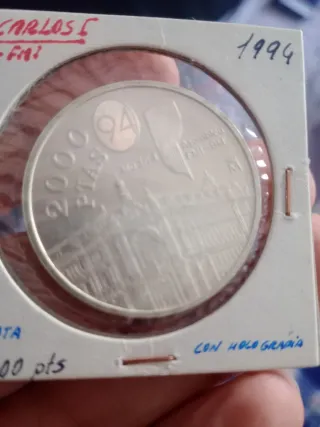 Moneda Plata 2000 PTAS España 1994 FMI