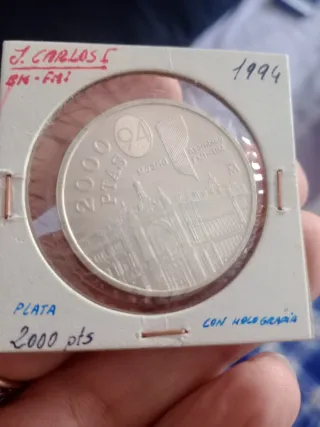 Moneda Plata 2000 PTAS España 1994 FMI