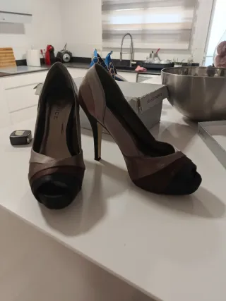 Zapatos de fiesta tacón peep toe