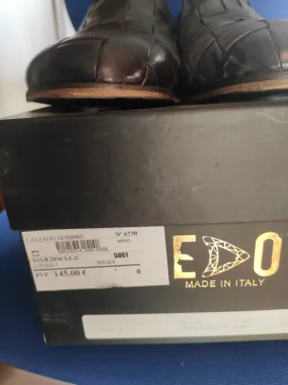 Zapatos italianos EDO Piel Cruzada marrón Talla 43