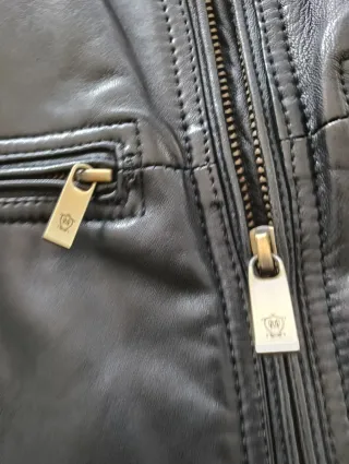 Cazadora Piel Massimo Dutti Negra Talla M