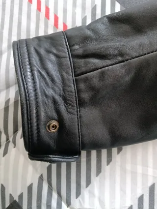 Cazadora Piel Massimo Dutti Negra Talla M
