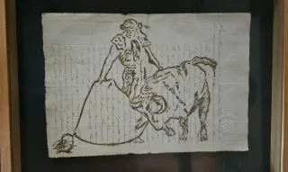 3 Cuadros Taurinos Manuscrito Antiguo