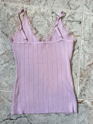 Top lencero Giorgia Morado Tejido Canalé