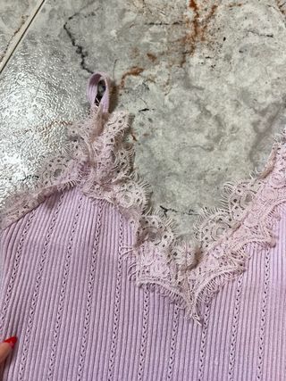 Top lencero Giorgia Morado Tejido Canalé