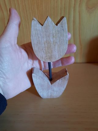 Tulipano decorativo in legno