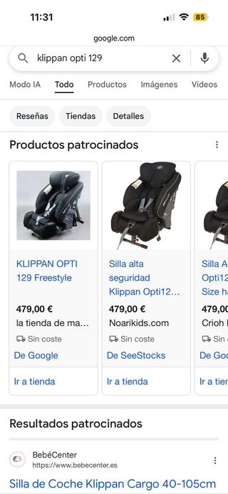 Klippan Opti 129 Silla Coche Año fabricación 2021