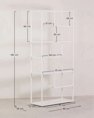 Librería Sklum Acero Negro Montada
