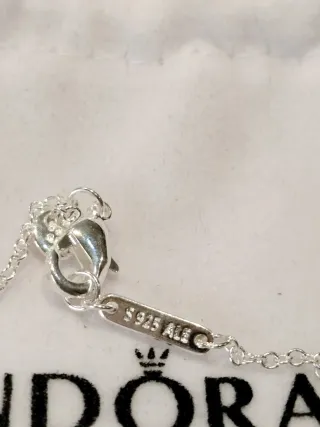 Gargantilla Pandora Corazón Rosa Plata