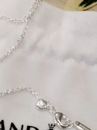 Gargantilla Pandora Corazón Rosa Plata