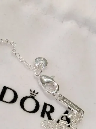 Gargantilla Pandora Corazón Rosa Plata