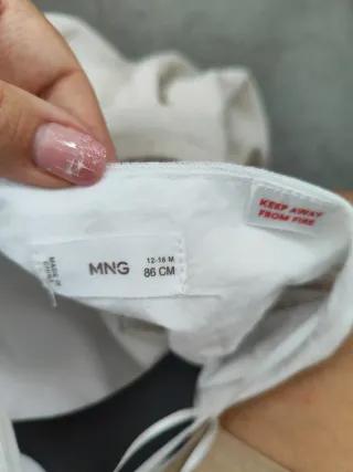 Vestido fiesta niña blanco y beige