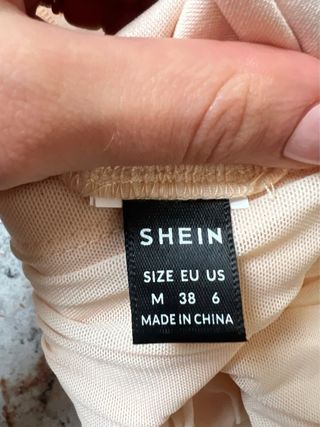 Corsé Shein Beige Drapeado Hombros Descubiertos