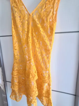 Vestido Michael Kors Amarillo Encaje