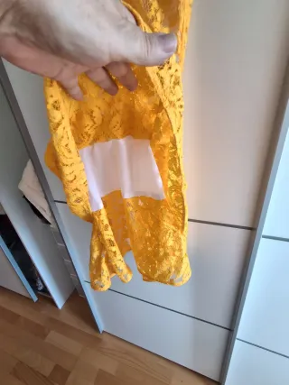 Vestido Michael Kors Amarillo Encaje