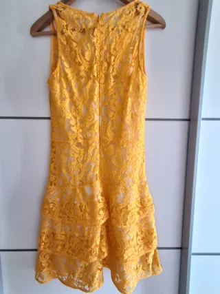 Vestido Michael Kors Amarillo Encaje