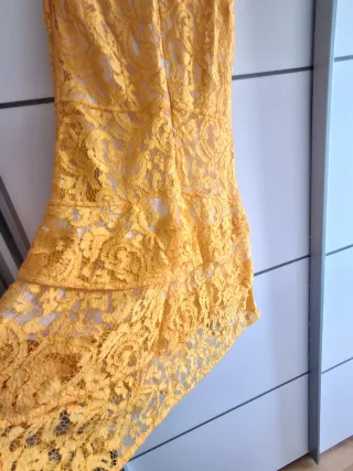 Vestido Michael Kors Amarillo Encaje
