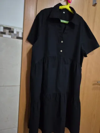 Vestido camisero negro talla M