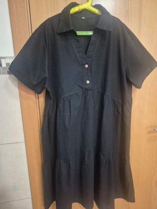 Vestido camisero negro talla M