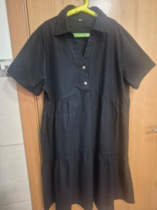 Vestido camisero negro talla M