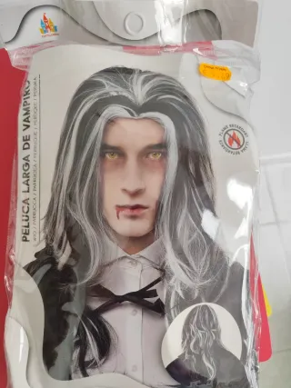 Peluca Vampiro Cruella de Vil Negra y Blanca