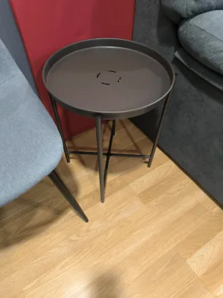Mesa auxiliar redonda metal