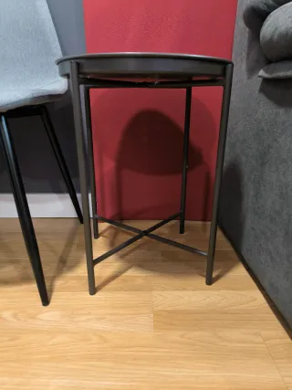 Mesa auxiliar redonda metal