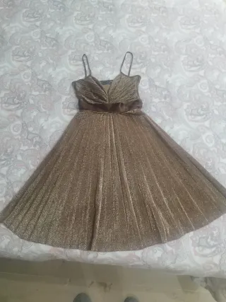 Vestido corto dorado y marrón Talla M