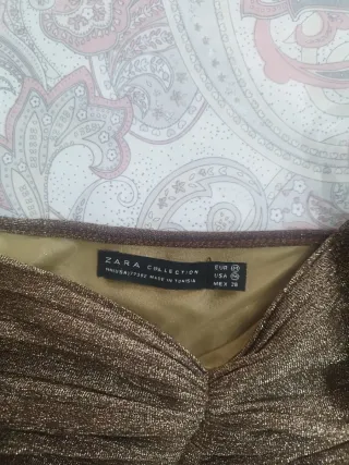 Vestido corto dorado y marrón Talla M