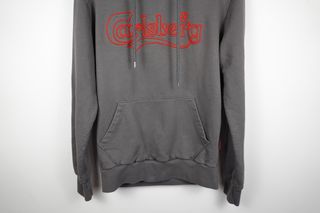 Sudadera Carlsberg Gris Logo Rojo Bordado Talla M