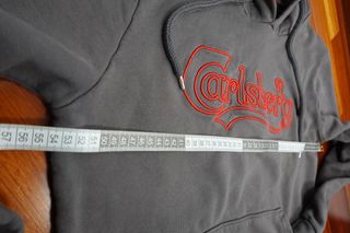 Sudadera Carlsberg Gris Logo Rojo Bordado Talla M