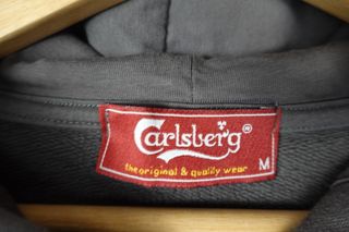 Sudadera Carlsberg Gris Logo Rojo Bordado Talla M