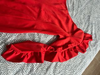 Vestido fiesta rojo manga volante