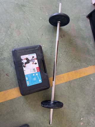 Kit Barra Pesas 30kg Domios y 2 Mancuernas