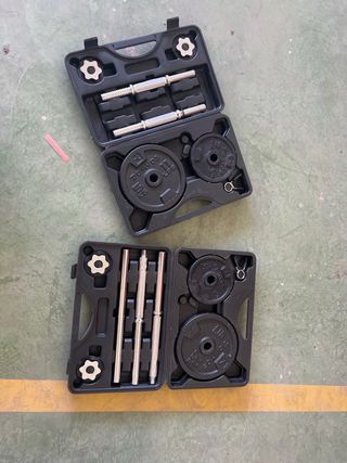 Kit Barra Pesas 30kg Domios y 2 Mancuernas