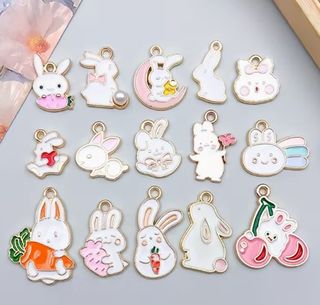 15 Marcadores Copos Páscoa Metal Rosa Branco