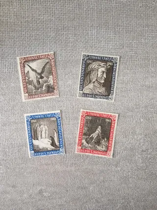Serie francobolli San Marino 1965 Dante