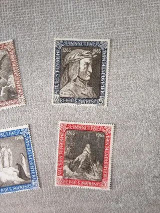 Serie francobolli San Marino 1965 Dante